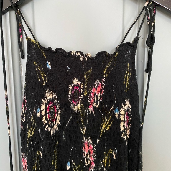 Free People Black and Pink Floral Maxi Sundress - Picture 2 of 4